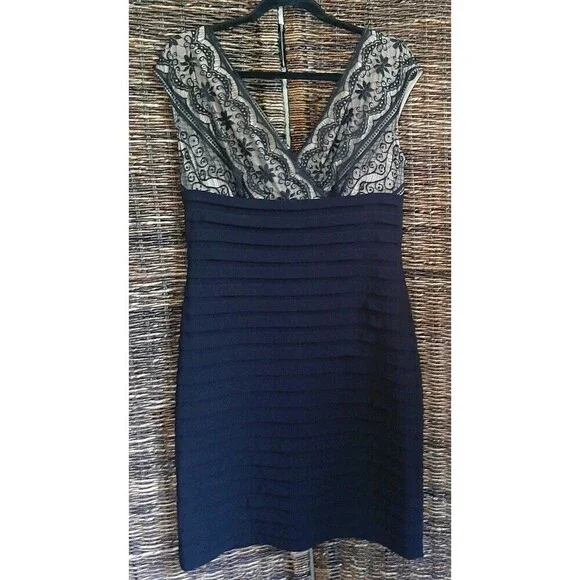 Adrianna Papell Dresses Adrianna Papell Lace Tiered Sheath